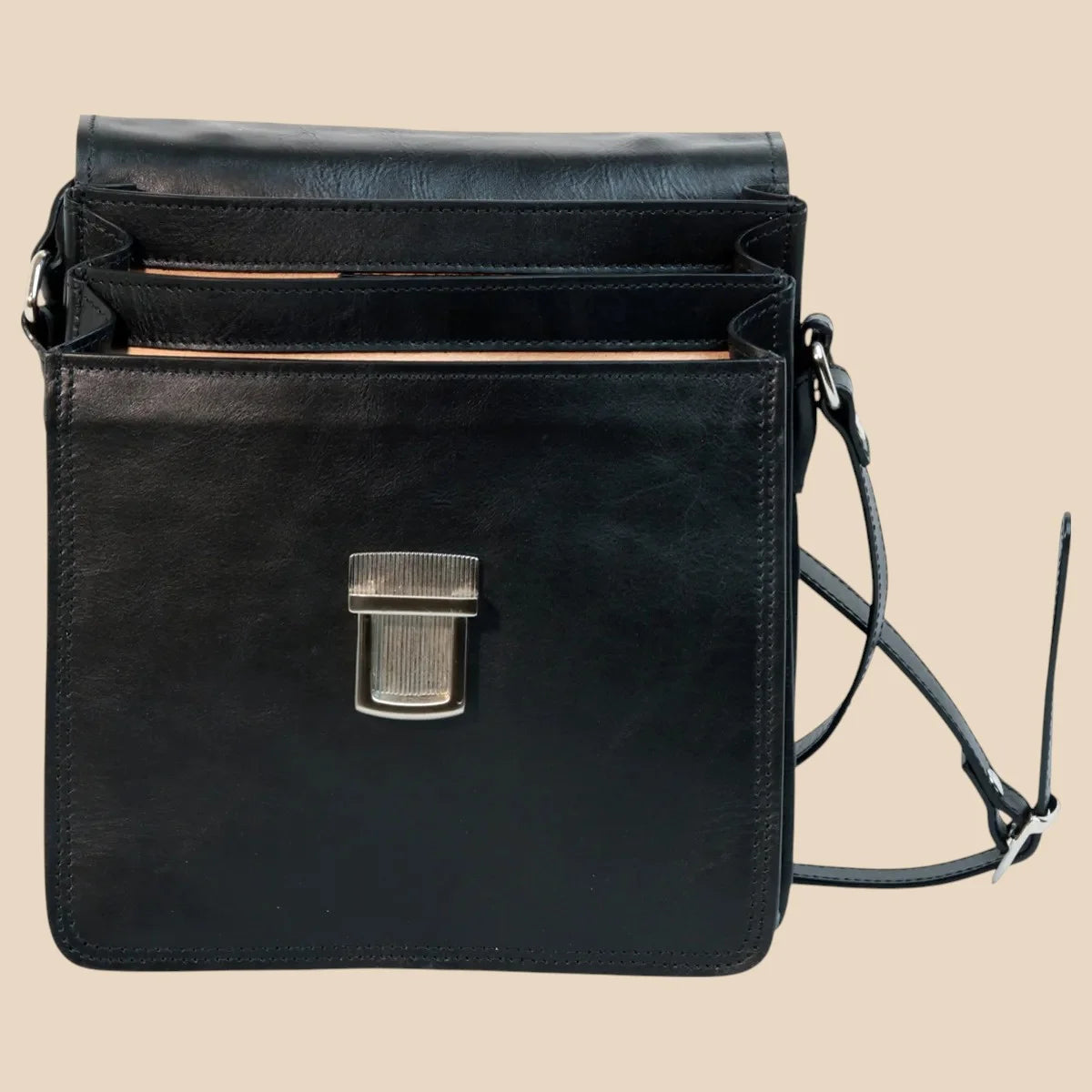 Leather Crossbody Satchel Bag - Image 22 | Bufalo d'Oro