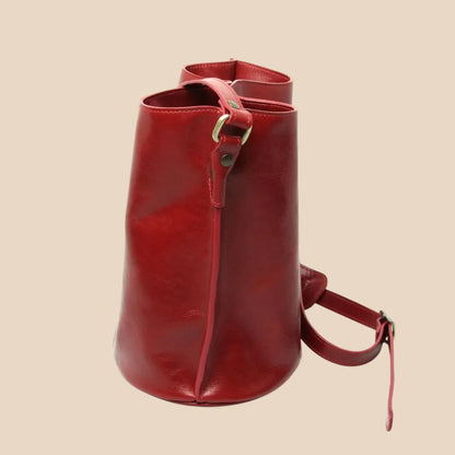 Full Grain Leather Shoulder Bag With Leather Red Rose - Image 3 | Bufalo d'Oro
