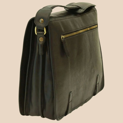 Calfskin Leather Messenger Bag - Image 13 | Bufalo d'Oro