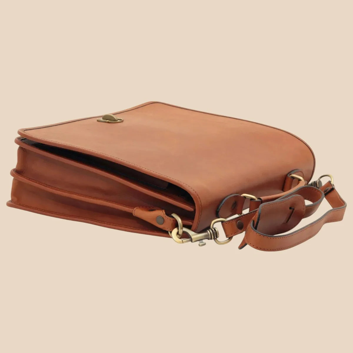 Cowhide Leather Full Length Flap Briefcase - Image 19 | Bufalo d'Oro