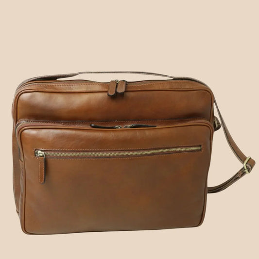 Large Leather Bag With Zip Closures - Image 1 | Bufalo d'Oro