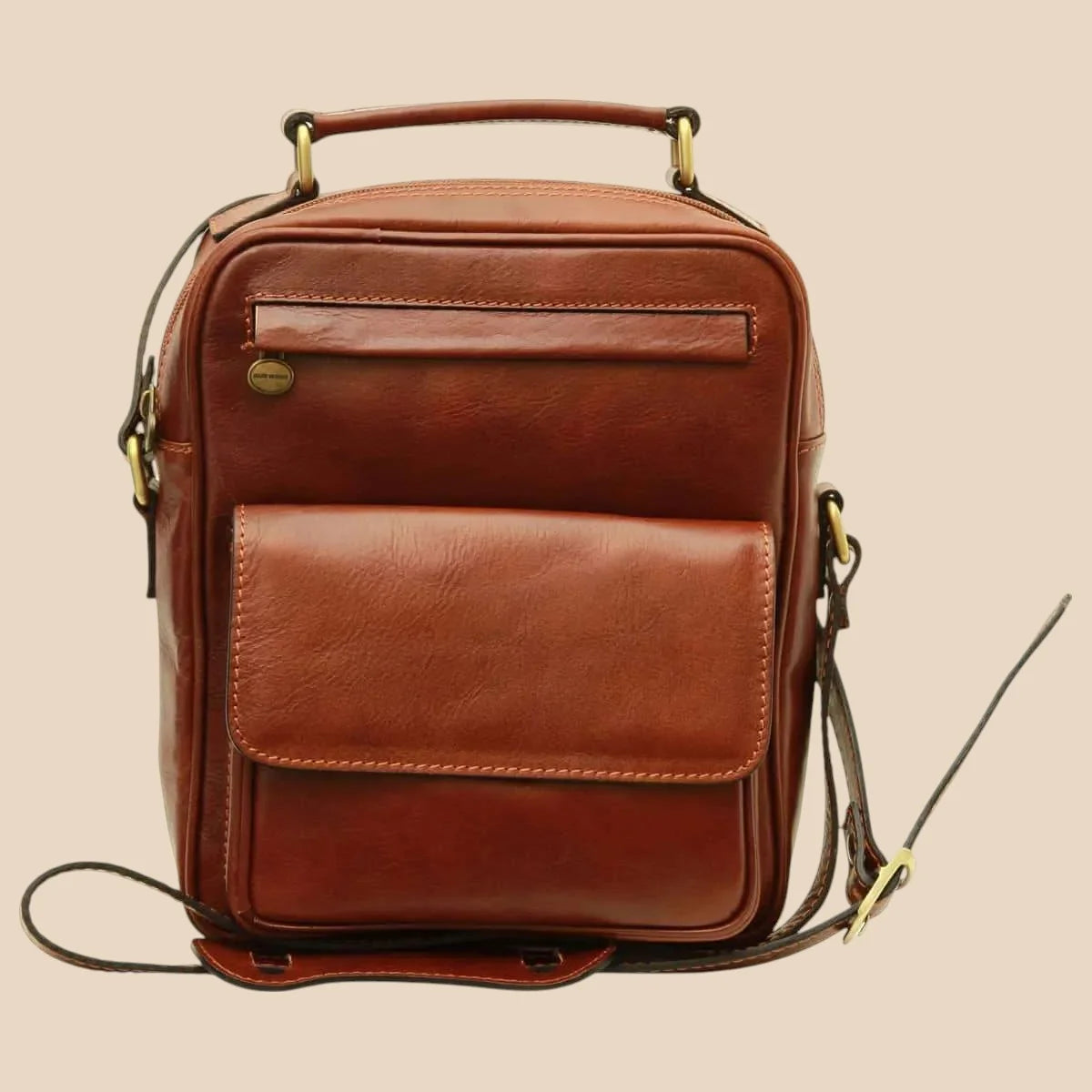 Leather Shoulder Bag With Front Pocket - Image 6 | Bufalo d'Oro