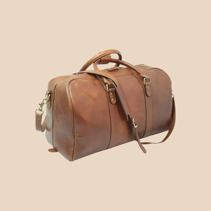 Large Full-Grain Leather Travel Bag - Image 8 | Bufalo d'Oro