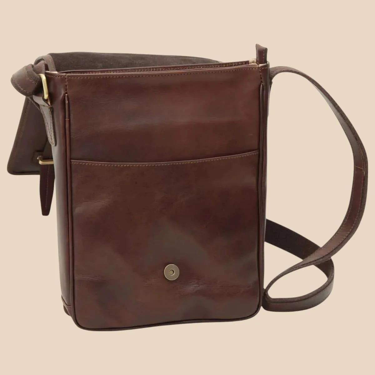 Medium Leather Bag With Double Magnetic Closure - Image 6 | Bufalo d'Oro