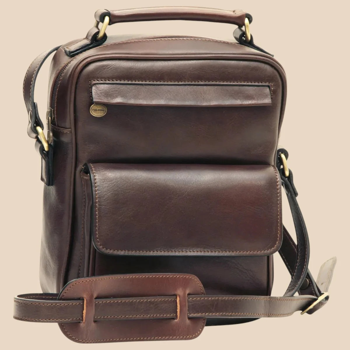 Leather Shoulder Bag With Front Pocket - Image 14 | Bufalo d'Oro