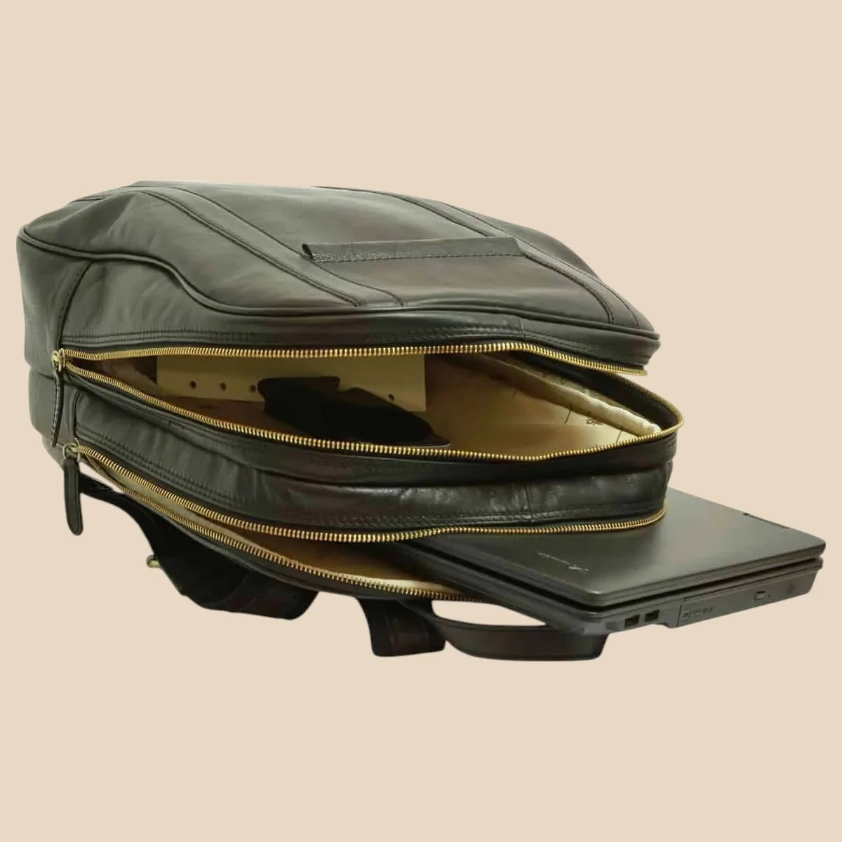 Soft Calfskin Leather Laptop Backpack - Image 21 | Bufalo d'Oro