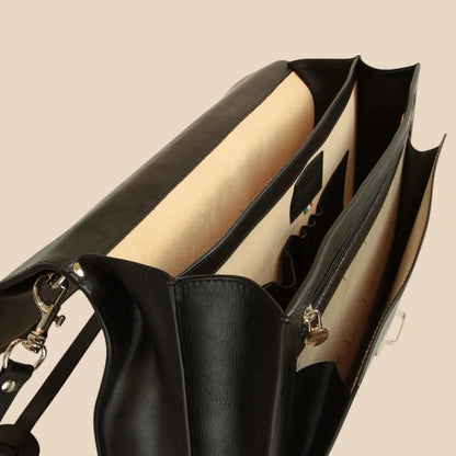 Briefcase With Leather Shoulder Strap - Brown Colonial - Image 15 | Bufalo d'Oro
