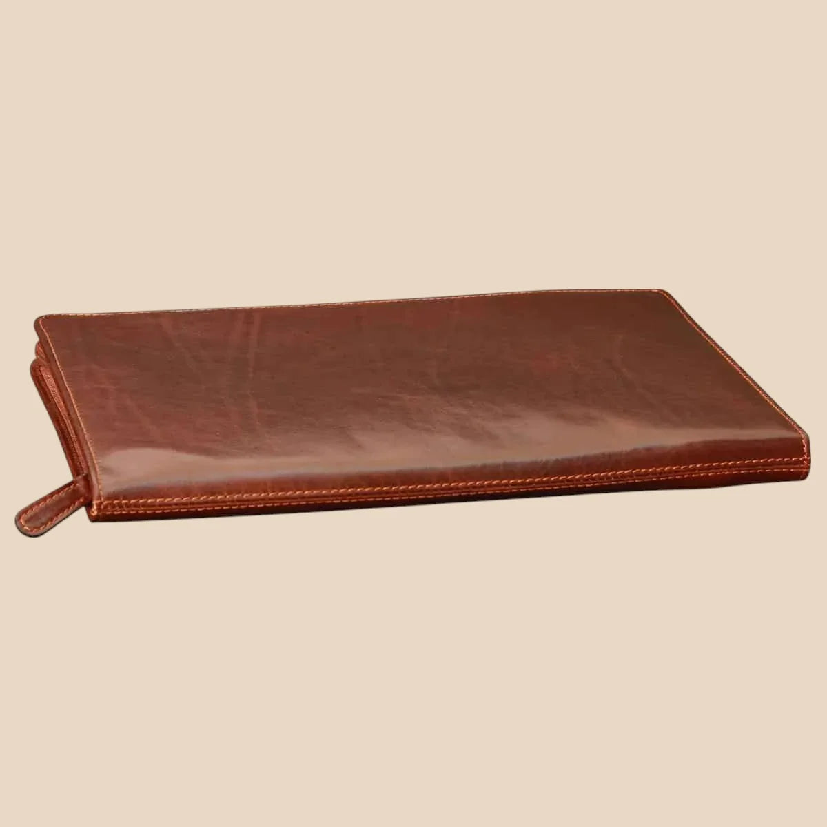 Leather Round Zipper Folder - Image 3 | Bufalo d'Oro