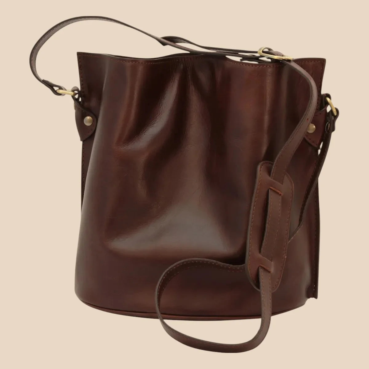 Cowhide Leather Shoulder Bag - Image 6 | Bufalo d'Oro