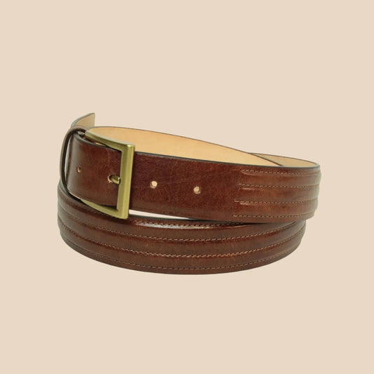 Leather Belt Wide 1,38" - Image 1 | Bufalo d'Oro