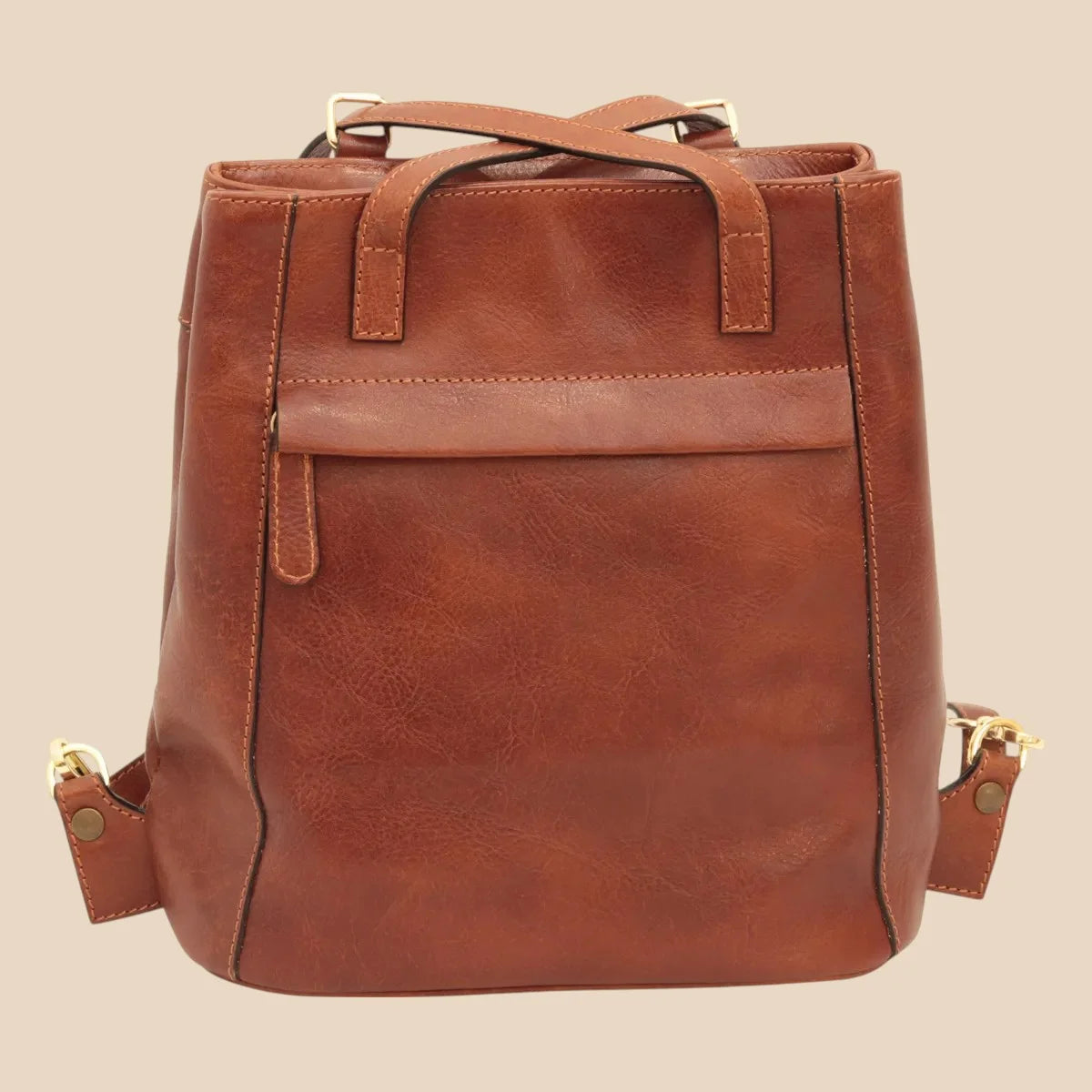 Leather Shoulder Backpack - Image 3 | Bufalo d'Oro