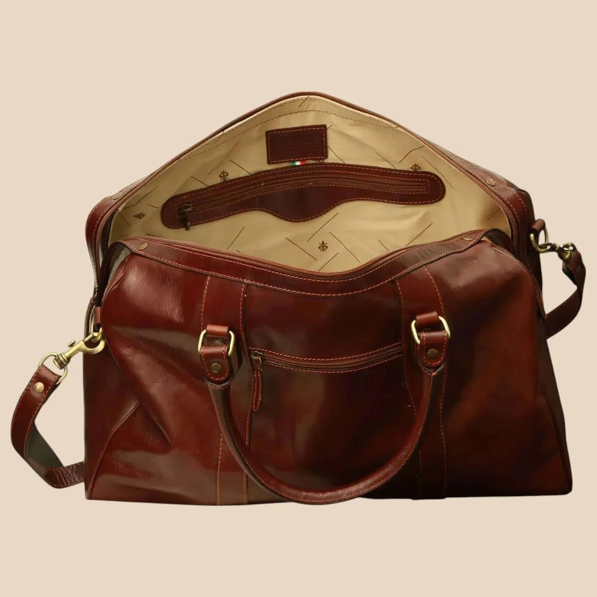 Travel Bag With Shoulder Strap - Image 4 | Bufalo d'Oro