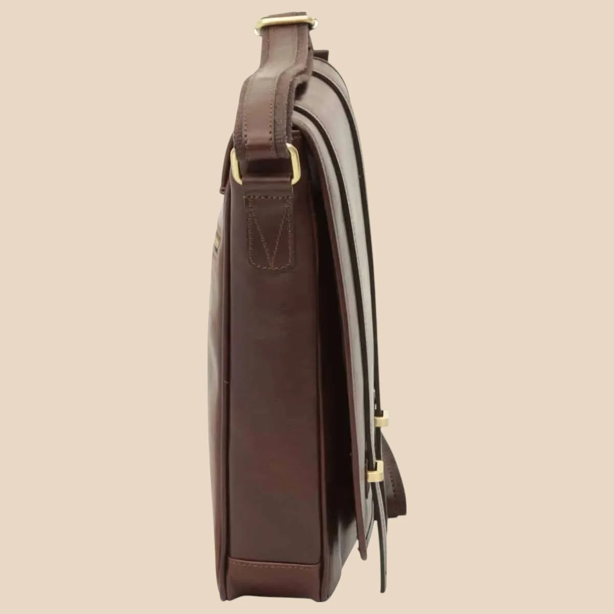 Medium Leather Bag With Double Magnetic Closure - Image 11 | Bufalo d'Oro