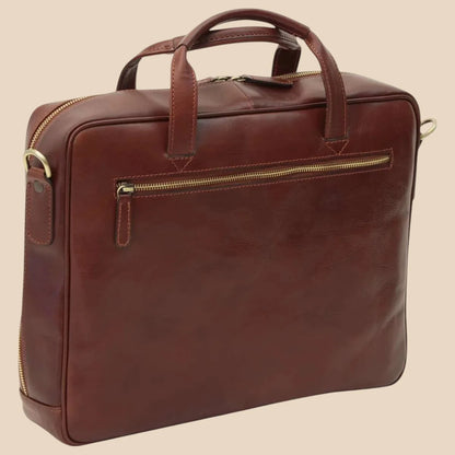 Leather Briefcase With Zip Closure - Image 10 | Bufalo d'Oro