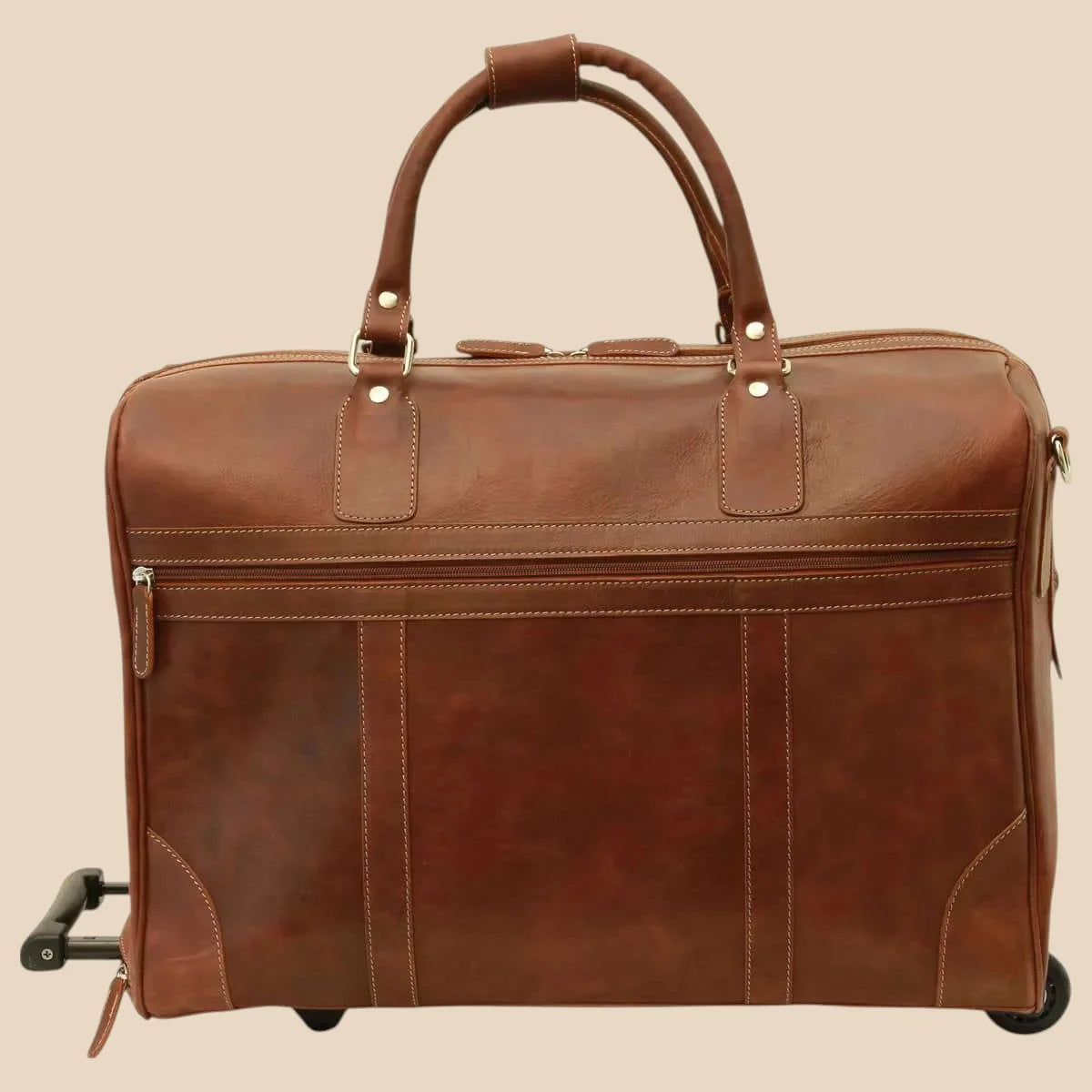 Oiled Calfskin Leather Duffel Bag - Image 6 | Bufalo d'Oro