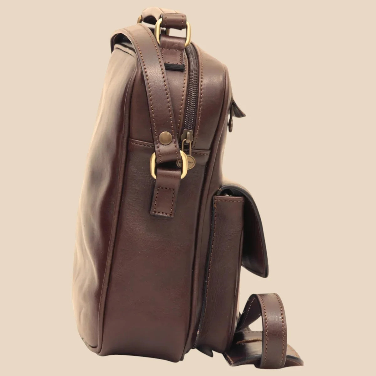 Leather Shoulder Bag With Front Pocket - Image 17 | Bufalo d'Oro