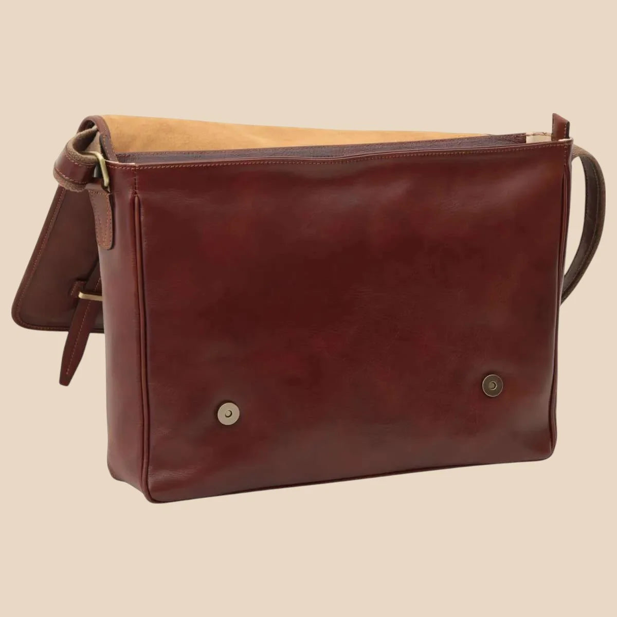 Large Leather Bag With Magnetic Closure - Image 7 | Bufalo d'Oro