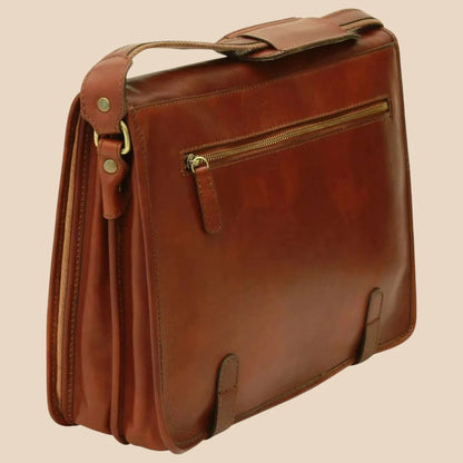 Calfskin Leather Messenger Bag - Image 6 | Bufalo d'Oro